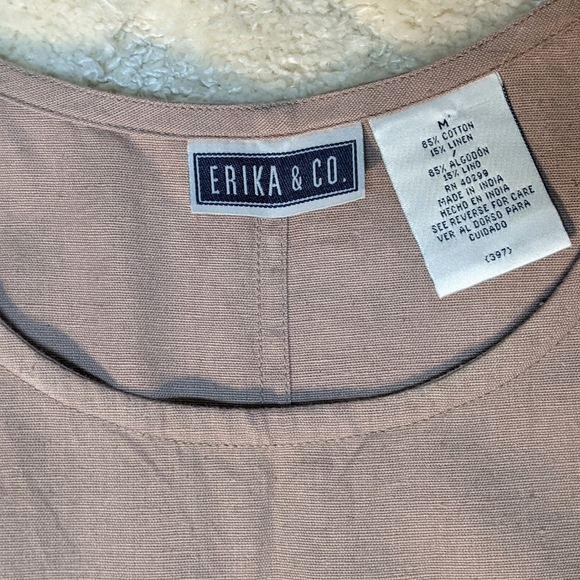 Erika & Co. Cotton/Linen Blend Embroidered Sleeveless Lightweight Dress,… - Picture 3 of 8